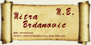 Mitra Brdanović vizit kartica